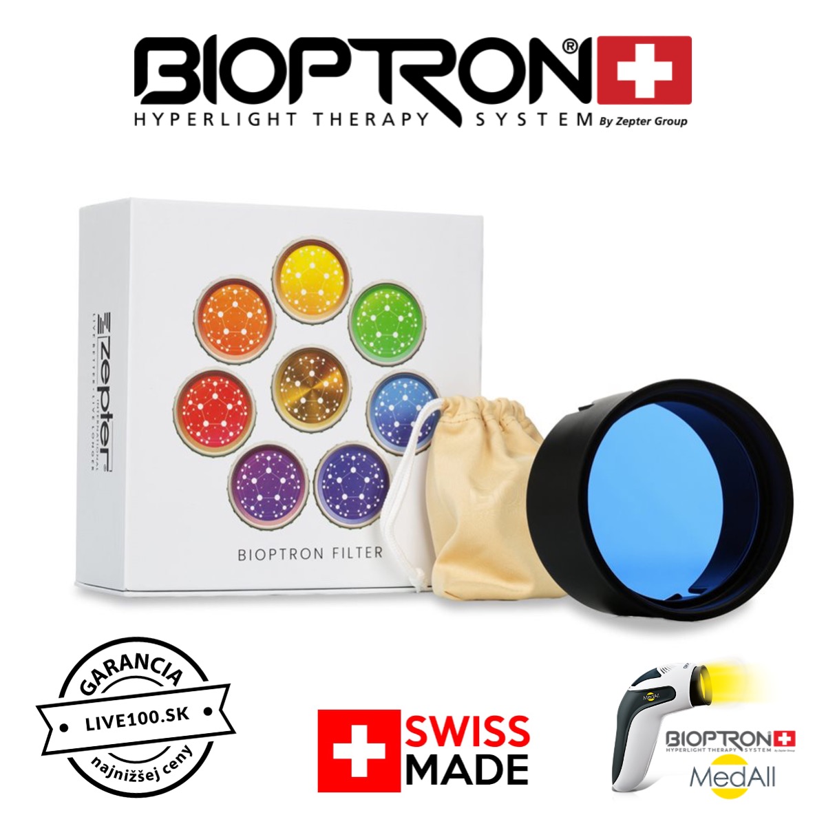 Biolampa Bioptron MedAll farebná terapia indigo filter PAG-965-6CTF
