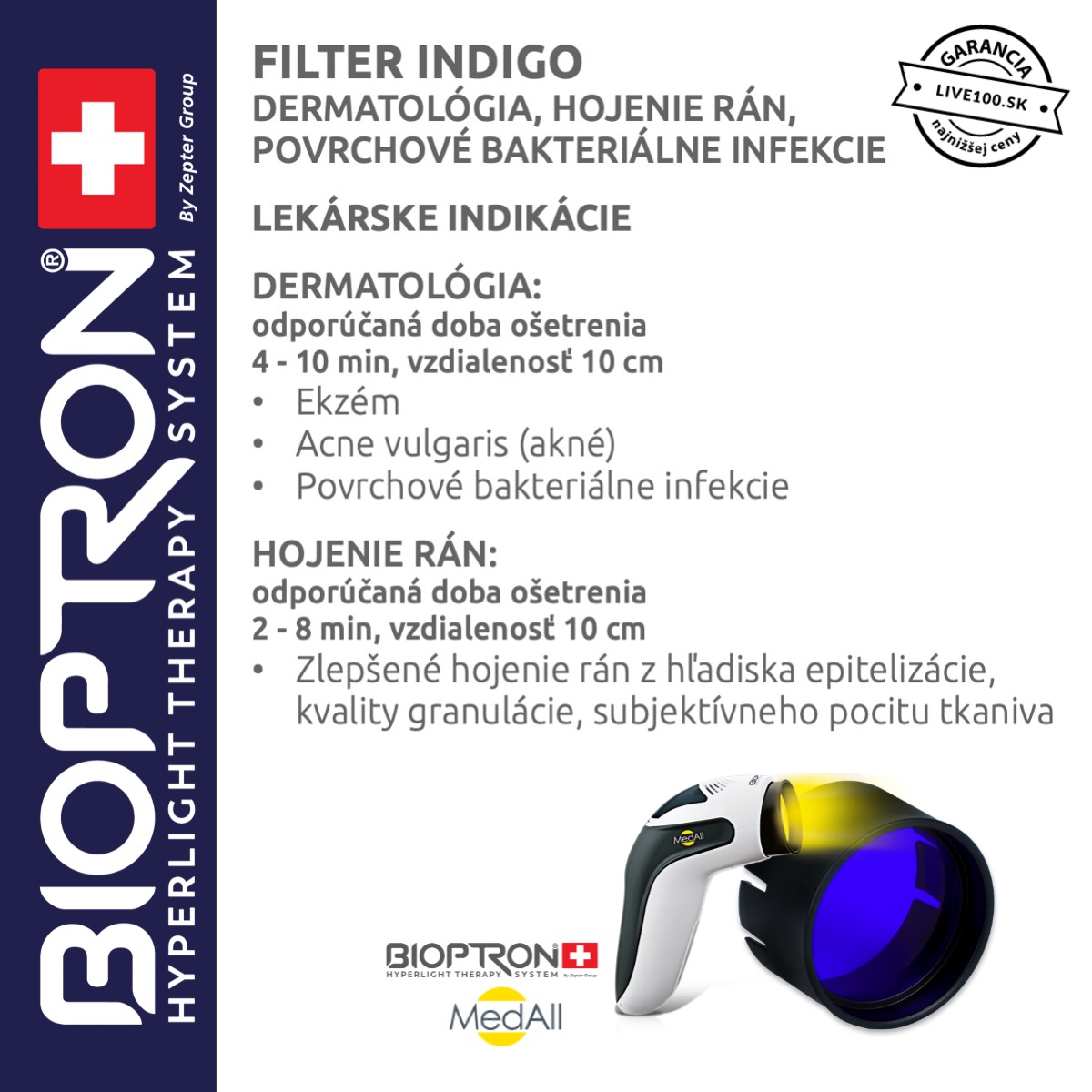 Bioptron indigo filter 5 cm – Obrázok 2