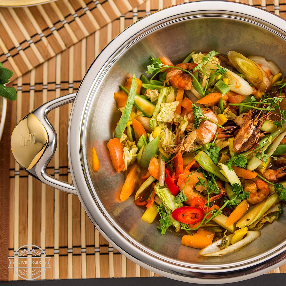 zepter-panvica-wok-nerez-24cm-2,4l-morské-plody-zelenina